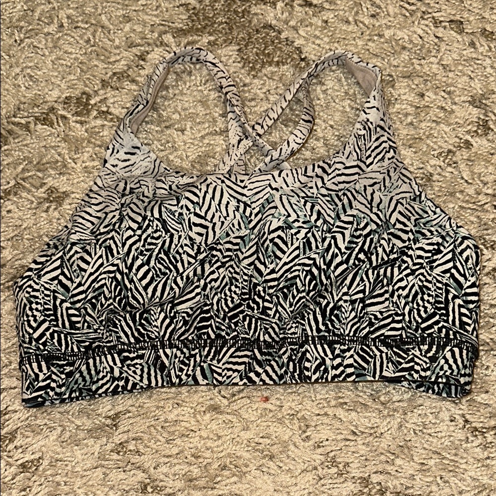 Lululemon Zebra Print Energy Sports Bra